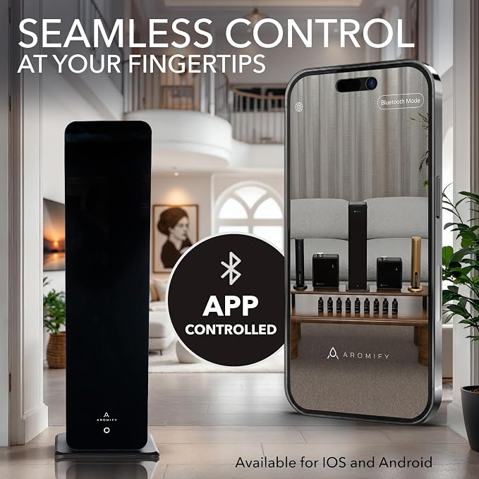 Tower Waterless Diffuser, 3500 Sq Ft Coverage, Essential Oil Diffuser with Bluetooth & App Control, Quiet & Silent Operation, Cold Air Aromatherapy Scent Diffuser for Home, Office & Spa