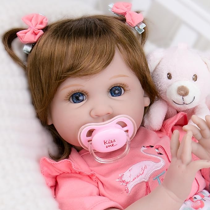Milidool Realistic Reborn Baby Dolls Girl - Realistic Baby Dolls Girl Real Looking 22 inch Doll with Soft & Poseable Body, Lifelike Newborn Baby Doll That Look Real, Kids Gift for 3+ Years Old