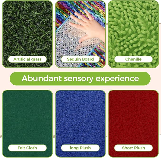EKEEP Sequin Sensory Wall Panel for Toddlers and Children - Montessori Busy Board, Sensory Toys Pads for Kids with Autism, Autism Toys for Kids Aged 3-12 Sensory Room Must Haves - Caterpillar