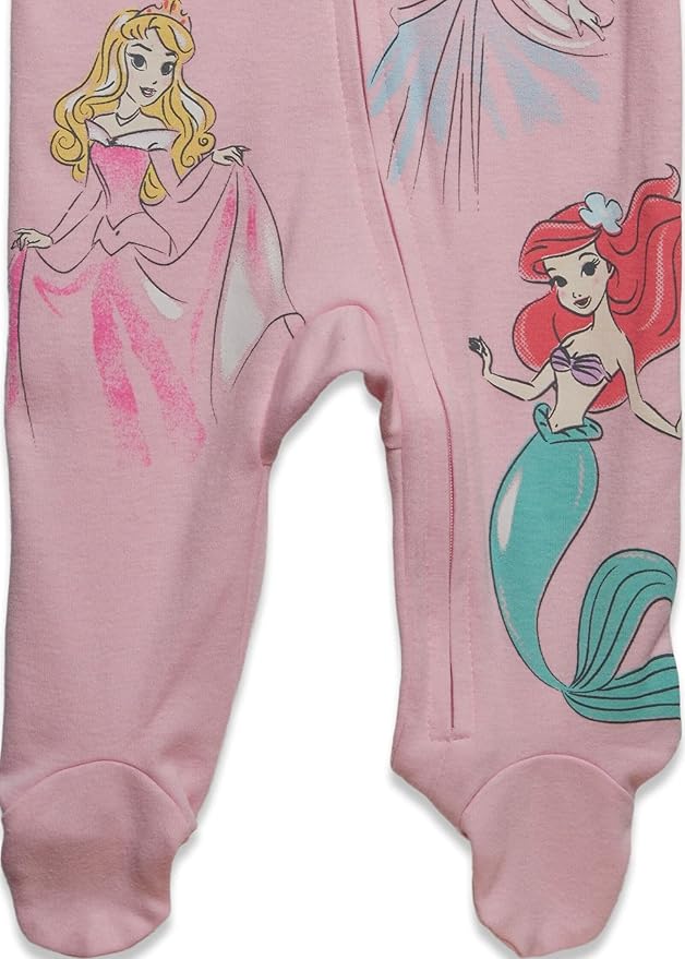 Disney Baby Girls 2 Pack Zip Up Sleep N' Plays Newborn to Infant Sizes (Newborn - 24 Months)