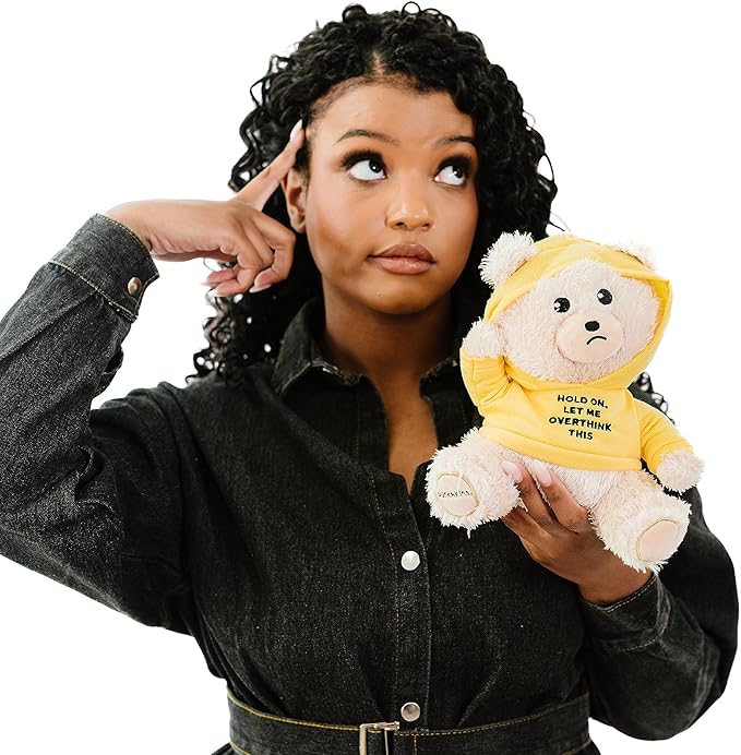 Teddy Bear Plushie - Hold On, Let Me Overthink This Sassy Stuffed Bear, Gift for Overthinkers, Teddy Bear Toy for Gifting