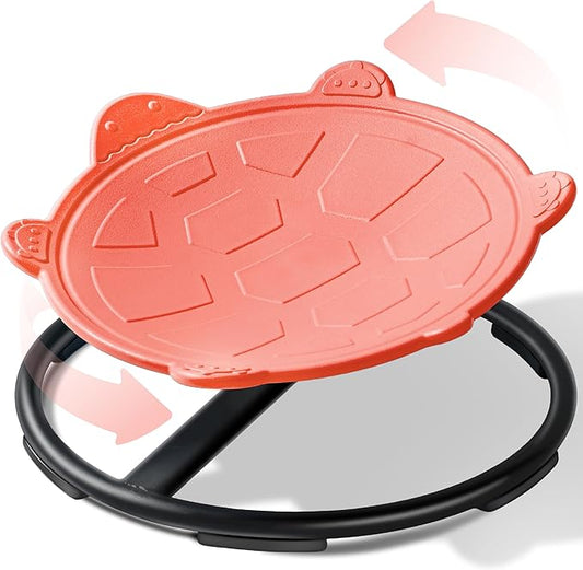 Turtle Spinning Chair for Autistic Kids – Sensory Spinning Toy, Spin Chair for Kids Autism, Sensory Swivel Seat for Balance, Coordination, Focus & ADHD Support, Autism Sensory Products (Red)