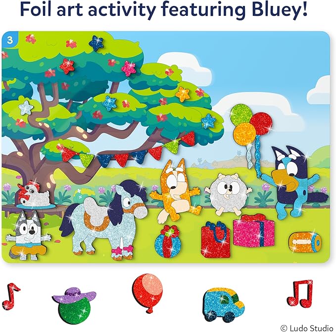 Skillmatics Foil Fun Bluey - Mess-Free Art & Craft Kits for Kids, DIY Creative Activity, Travel Toys, Gifts for Girls & Boys Ages 4, 5, 6, 7, 8 and Up