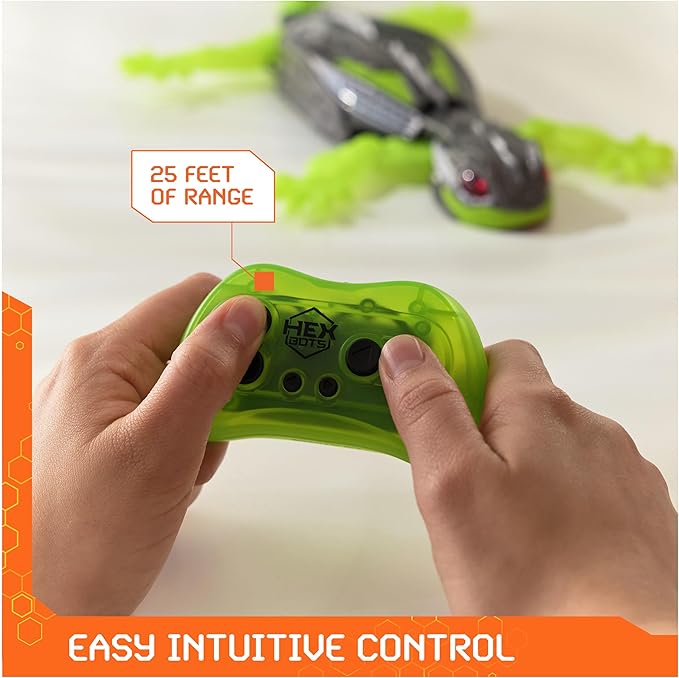HEX BOTS Wall Crawler Gecko, Rechargeable Remote Control Robot Kids Toys, Climbs up Walls, RC Robot Toys for Boys & Girls Ages 4 & Up