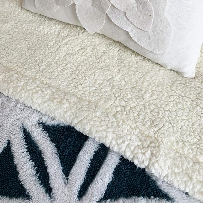 LOMAO Sherpa Fleece Blanket Gifts for Mom Dad Cozy Soft Throw Blanket for Women Men Birthday Gifts Dual Sided Couch Sofa Bed Blanket (Navy, 71''x80'')