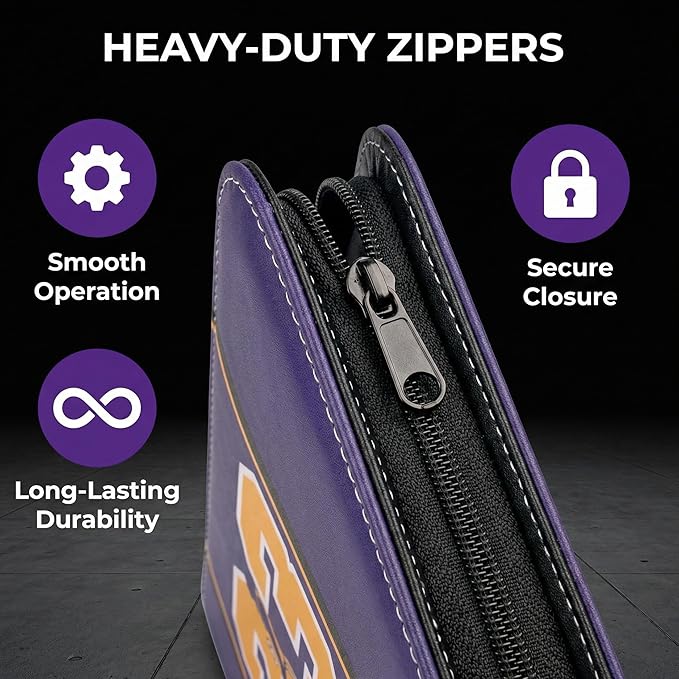 HBK Basketball Card Binder 400 Pockets - Waterproof PU Leather Sports Trading Card Holder with 50 Pages - 3 Ring Zipper Carrying Case for Collectors Kids Gift