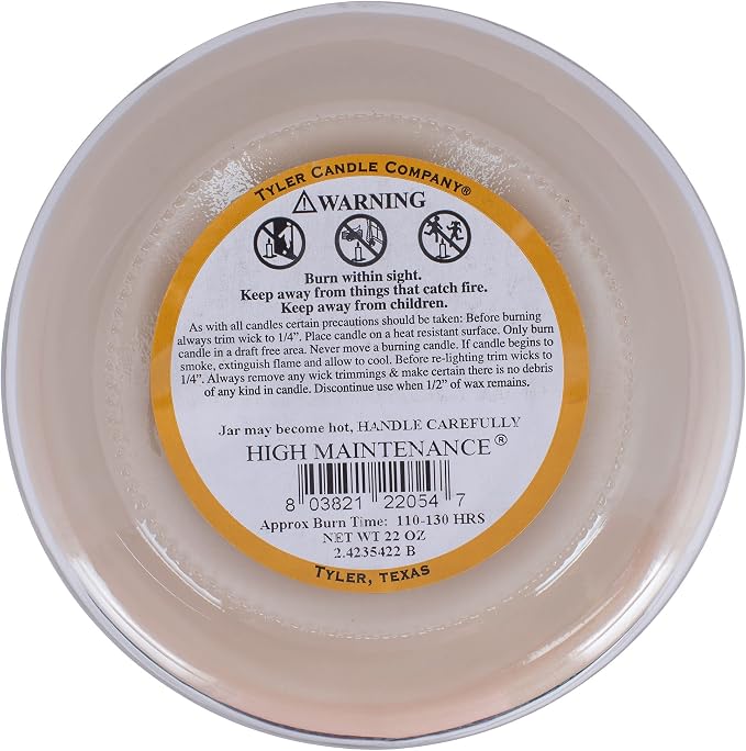 Elanze Designs Tyler Candle HIGH Maintenance Scented Aromatherapy Candle - 22 oz, 11 oz and 3.4 oz Glass Jar Bundle; Set of 3