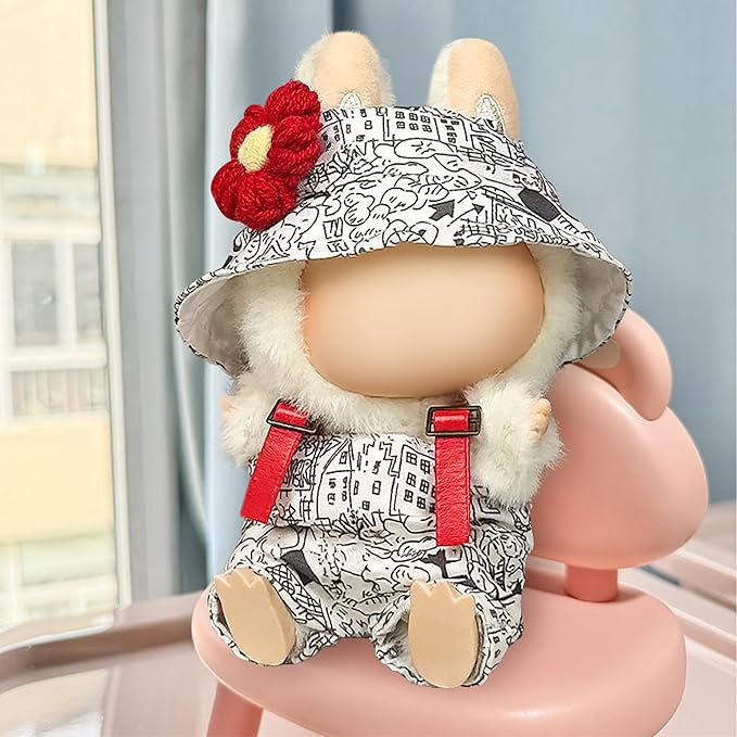 Clothes Fit for 17CM Doll, Fashion Doll Clothes Outfit Set Cute Theme Designer Toys Dress Accessories for Collector Fans Display (Graffiti Hat)