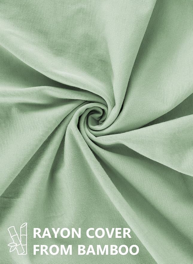 Meiz Pregnancy Pillow Cover, Rayon Cover from Bamboo, U Shaped Pregnancy Pillow Case, Cooling Maternity Pillow Cover for 55" x 31" Pregnancy Pillows, Sage Green
