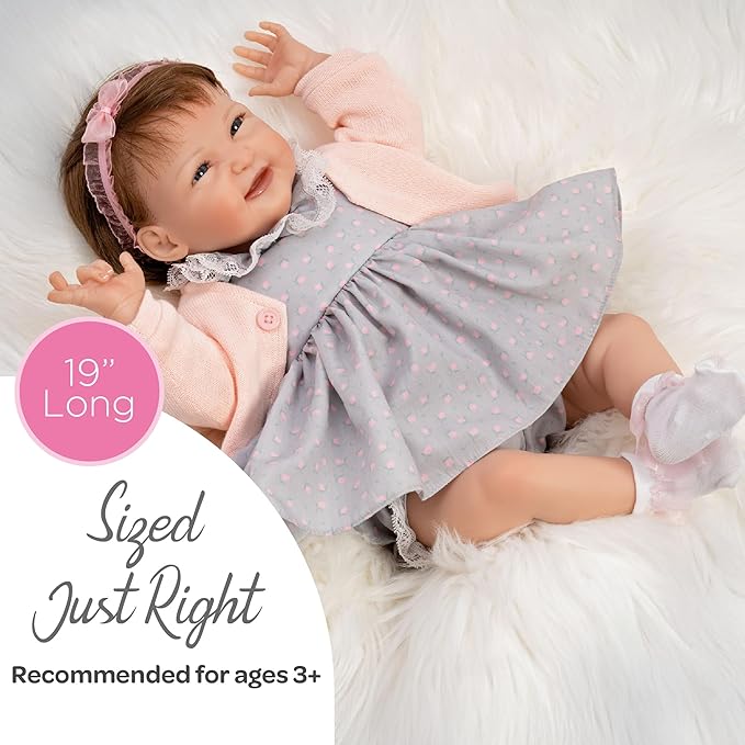 Paradise Galleries 19 Inch Realistic Reborn Toddler Baby Girl Doll with Pink Dainty Rose Buds Outfit and Accessories Giftable Set – Sweetie Pie