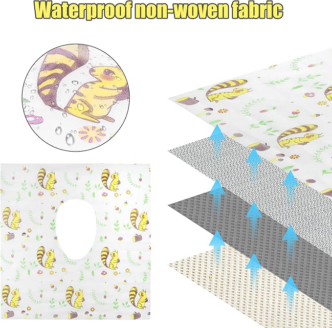 Disposable Toilet Seat Covers 20 Pack - Extra Large Waterproof Potty Covers for Public Restroom & Potty Training, Travel Must Haves & Airplane Essentials, Non-Slip