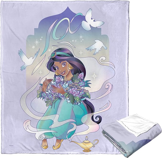 Northwest Disney 100 Silk Touch Throw Blanket, 50" x 60", Celebration Jasmine