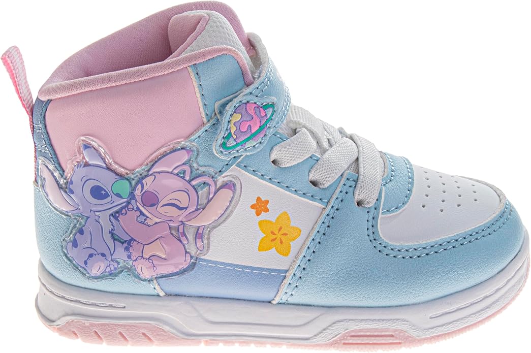 Josmo Girls High Top Sneakers Minnie Mouse Frozen Elsa Anna Paw Patrol Skye Lilo & Stitch Moana Character Shoes for Girls Size Toddler to Little Kid