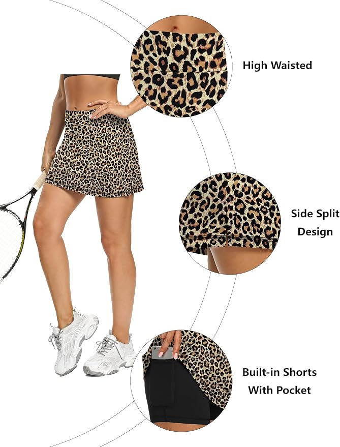 LouKeith Tennis Skirts for Women Golf Athletic Activewear Skorts Mini Summer Workout Running Shorts with Pockets