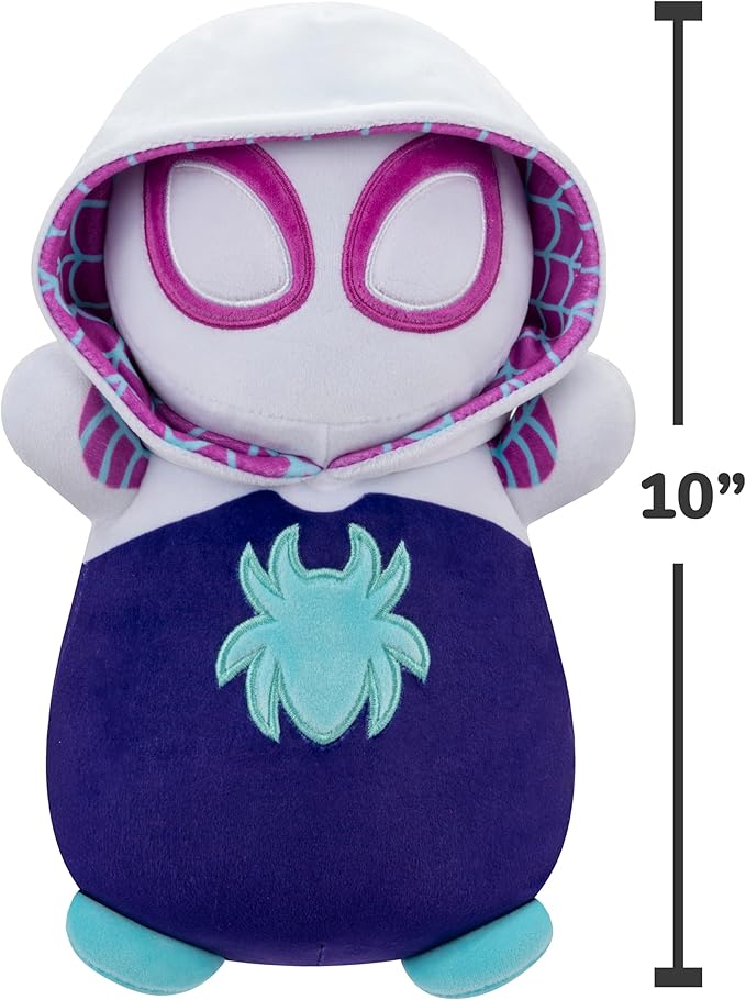 Squishmallows Original Marvel Spidey and His Amazing Friends 10-Inch Ghost-Spider HugMees - Medium-Sized Ultrasoft Official Jazwares Plush