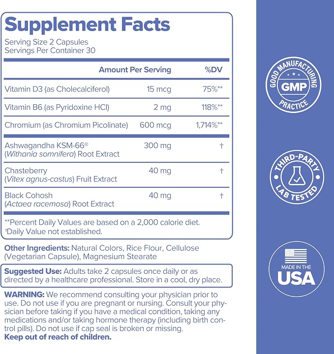 MENO Vitamins for Menopause - Hormone-Free Menopause Supplement for Women - Black Cohosh & Ashwagandha KSM-66 - Helps Relieve Hot Flashes, Night Sweats, Mood Swings - 30 Servings (Pack of 3)