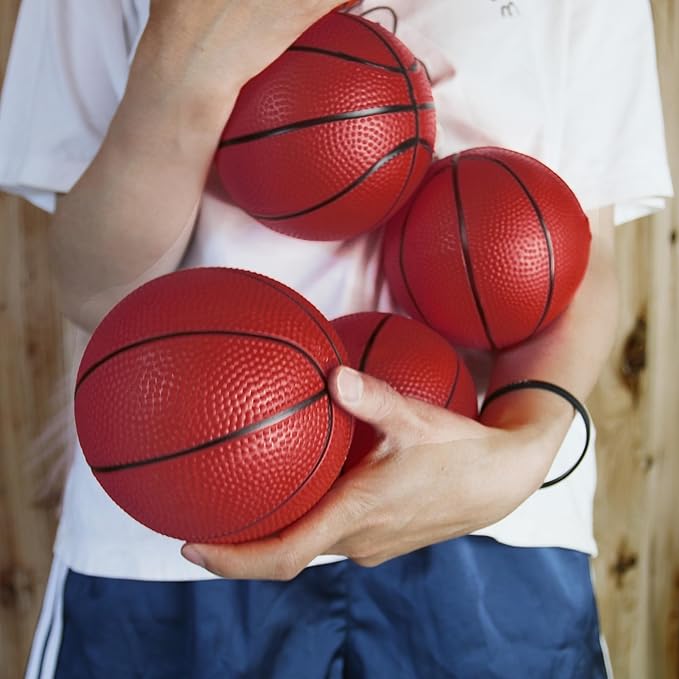 Oleitodh 40Pcs 6" Inflatable Mini Basketball Balls Bulk Inflatable Small Basketball Set, PVC Small Basketballs for Over The Door Hoop Games Party Favors Indoor Outdoor Play Adults Kids Pool Beach