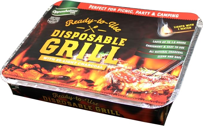 Disposable Charcoal Grill On-The-Go Ready to Use Easy to Light Kosher | Pack of 2