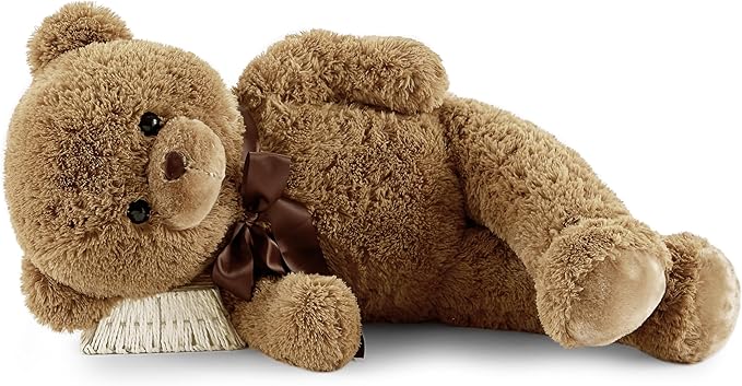 Big Teddy Bear Stuffed Animal 35 inches Giant Stuffed Bear Gift for Girlfriend Children on Birthday, Brown