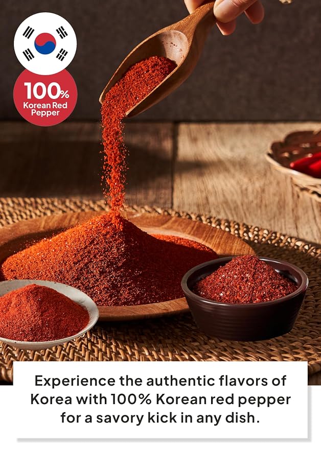 Korean Food Korean Red Chili Powder Bundle, Fine & Coarse, Vegan, 2 x 100g