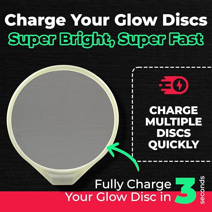Halo Red Disc Golf Glow Charger | Remote UV Flashlight Alternative | Charges 2 Discs in 3 Seconds | USB-C Rechargeable | Fits in Bag | Glow Equipment | Compact Tool for Night Rounds and Visibility