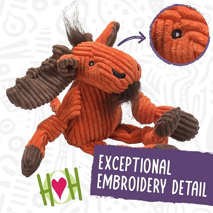 HuggleHounds Knottie Plush Dog Toy - Dog Stuffed Animal Toy, Puppy Toys, Squeaky Dog Toy for Small, Medium & Large Dogs, Soft Fleece, Durable Plush to Keep Them Busy - Henry Hedgehog, Large