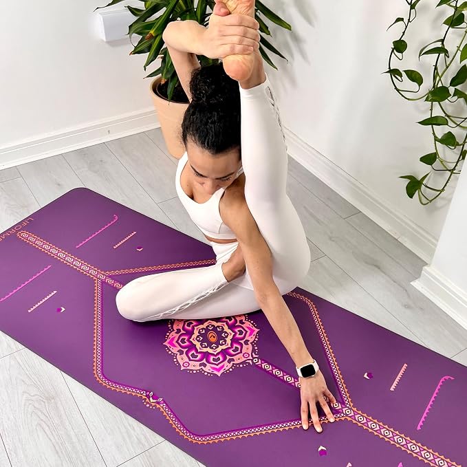 Liforme Printed Yoga Mat Collection - Free Yoga Bag Included - Patented Alignment System, Warrior-like Grip, Non-Slip, Eco-friendly, Sweat-resistant, Long, Wide and Thick for Comfort