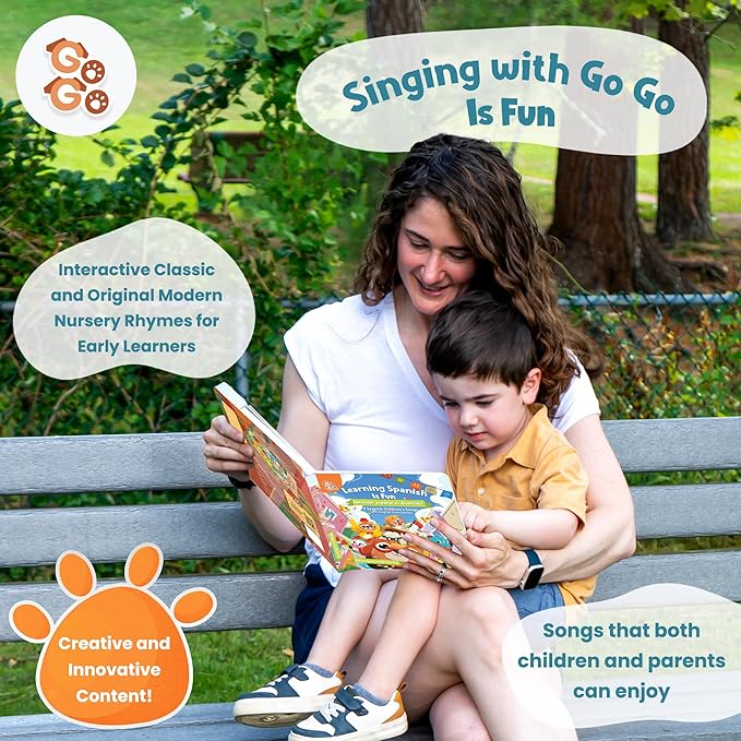 GO GO Spanish Musical Book Vol 3: 9 English and Spanish Books for Kids, Bilingual Toys for Toddlers 1-3, Learning Toys for Toddlers 1-3, Libro Interactivo para Niños