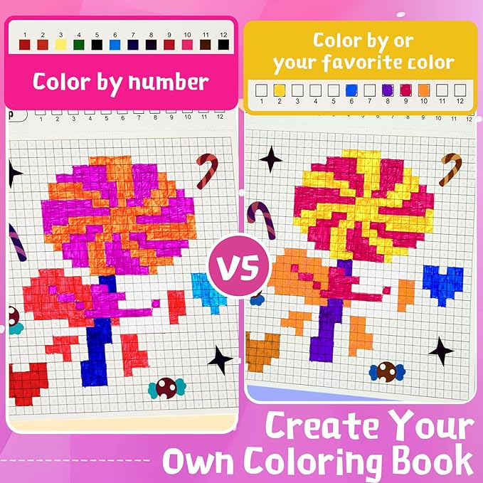 DoodleDoo Coloring Book for Girls Ages 5-8, 20 Pages Paint by Number Princess Coloring Books, Educational DIY Arts & Crafts Drawing Kit,Kids Party Favors Birthday Gifts for Ages 5 6 7 8 9 10 11 12