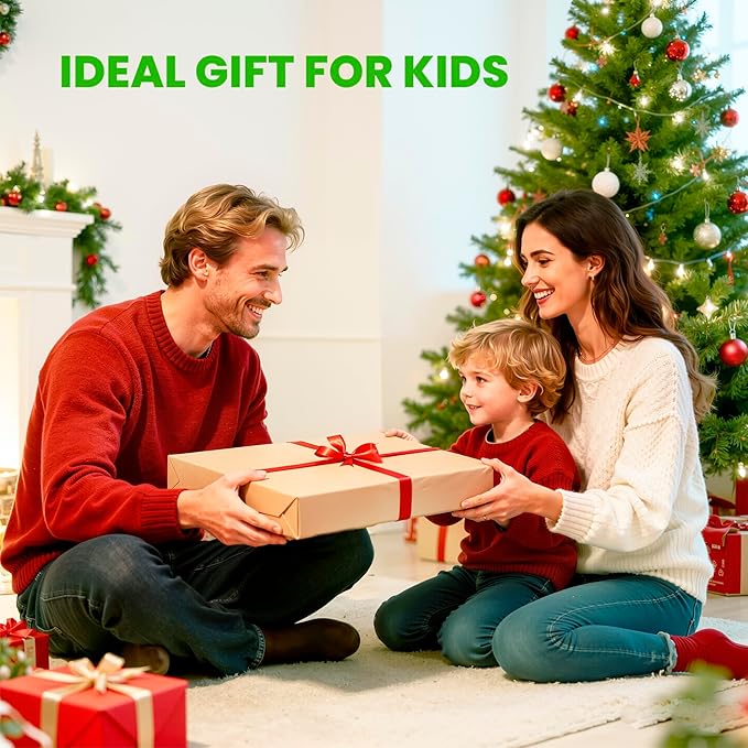 Electric Drum Set with Dual Speaker, Kids Drum Pad and Sticks Kit Supports REC, Portable Roll Up Drums Practice Pad for Kids, Great Gifts for Boys Girls