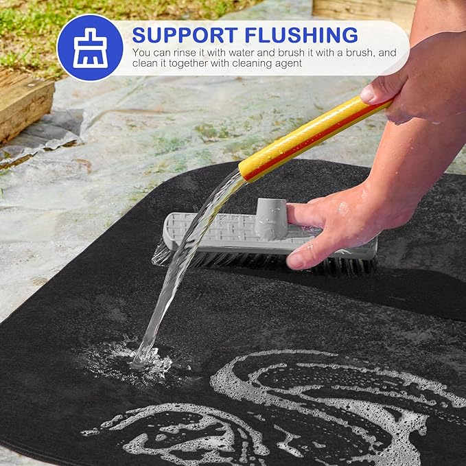 Upgrade Round Commode Potty Training Mats for Boys, Toilet Training Mats, Potty Training Toilet Rugs, Toilet Rugs u Shaped Washable,Toilet mats for Bathroom(4 Pack, Dark Grey)