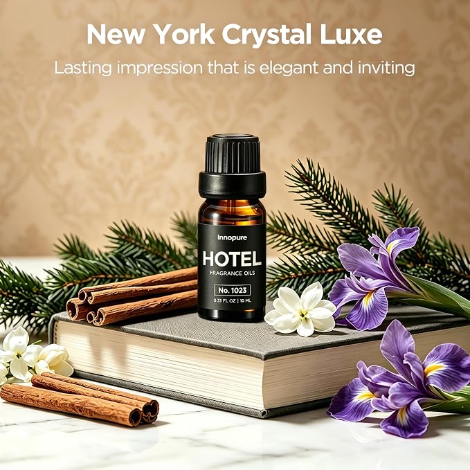 InnoGear Essential Oil Diffuser & 2 Hotel Oils Set, 150ml Diffusers for Home with 5-Star Hotel Collection Diffuser Oils Set Cool Mist Mini Humidifier Scent Fragrance Gift Set