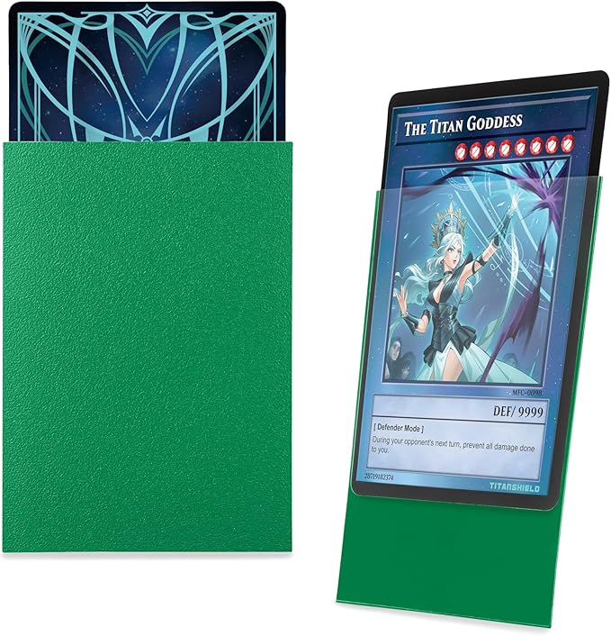 TitanShield (150 Sleeve) Colored Small Japanese Sized Trading Card Sleeves Deck Protector for Yu-Gi-Oh, Cardfight!! Vanguard & More (Emerald)