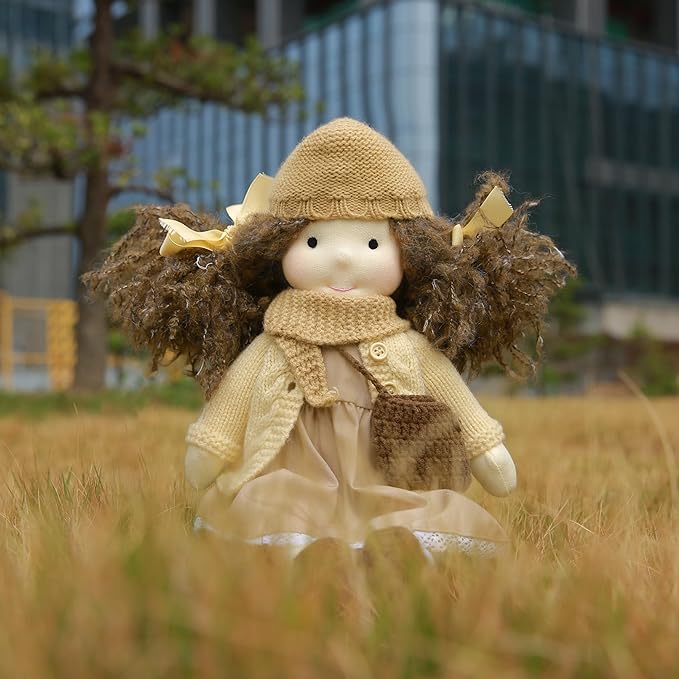Waldorf Doll - Handmade Plush Collectors Doll for Kids Birthday Present, 12" Dotty