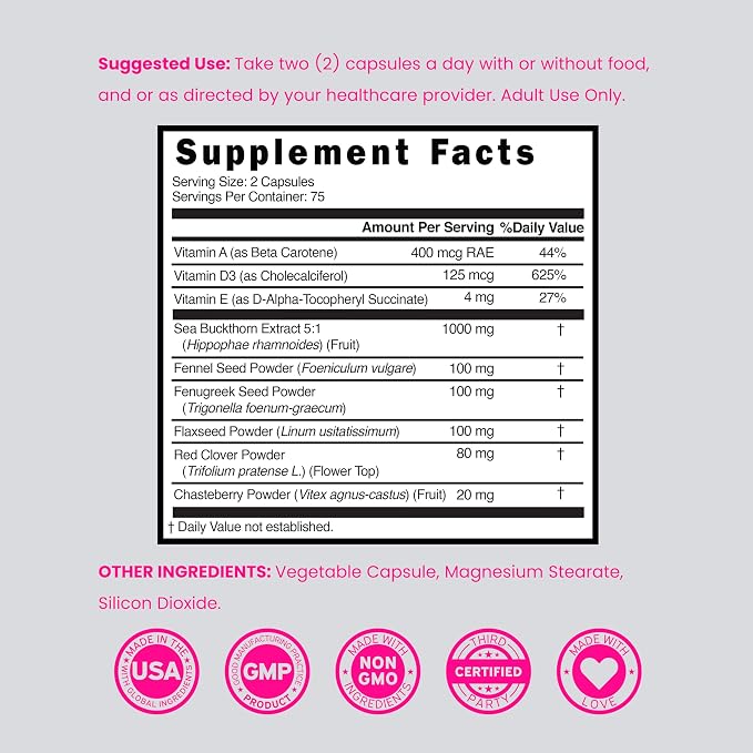 Vaginal Moisturizer & Dryness Supplement (150 Capsules) Support Vaginal Wetness & Health - Female Lubrication - Made in USA - Vegan, Non GMO, 3rd Party Tested - Best Product - 2.5 Month Supply
