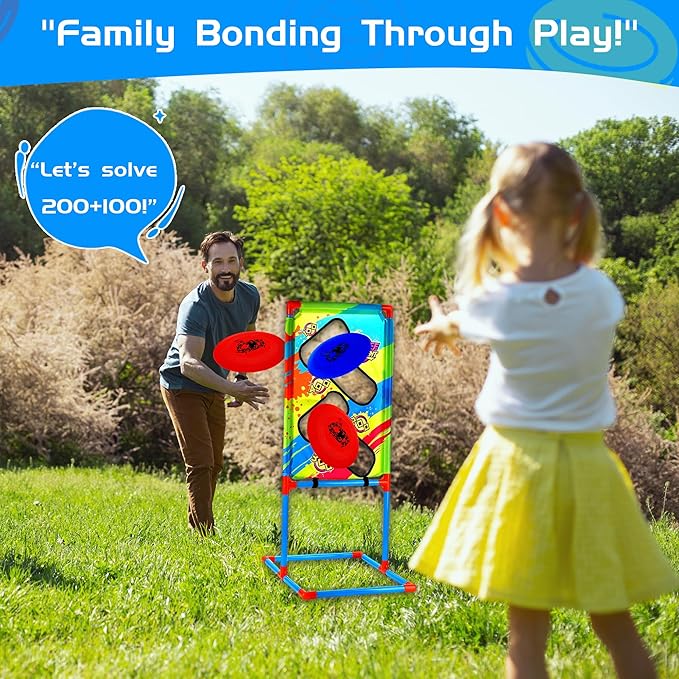 Educational Flying Disc Set for Kids Indoor Outdoor Math Learning Game Fun Family Activity