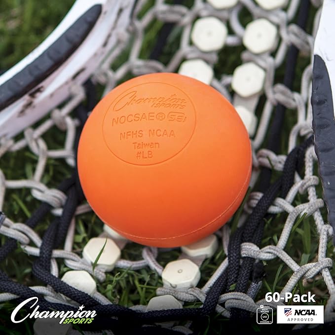 Champion Sports Lacrosse Balls – Official Size SEI Certified, Multi-Color Packs of 3, 6, or 12 for Practice & Games