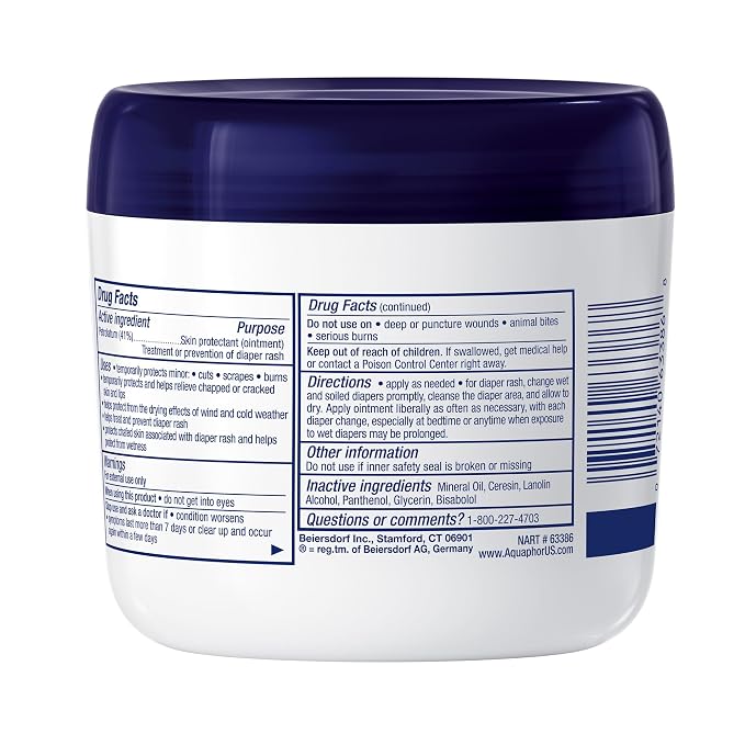 Aquaphor Baby Healing Ointment Advanced Therapy Skin Protectant for Chapped or Dry Skin, Drool Rash and Diaper Rash Ointment, 14 Oz Jar (Pack of 12)