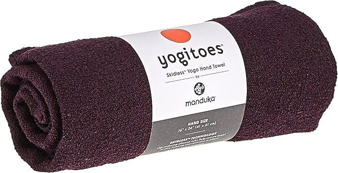 Manduka Yogitoes Yoga Hand Towel - 16" | Moisture Activated Grip | Patented Silicone Nubs | Highly Absorbent, Durable & Easy Care | Compact Size for Hot Yoga, Pilates | 16 x 24 Inches | Indulge