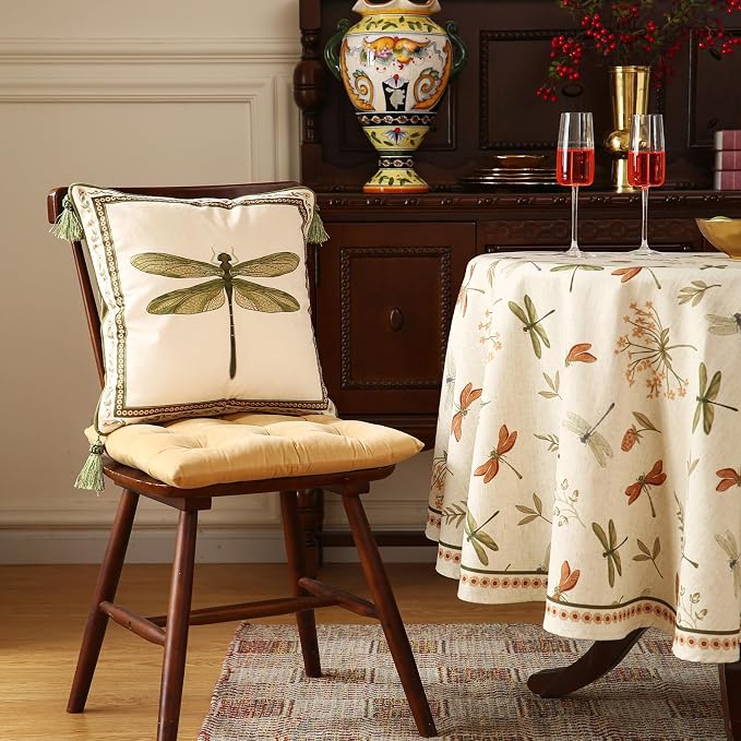 Designer French Velvet Throw Pillow Cover,18"x18" Set of 2-Grace C | Pillow Cover,Concealed Zipper Design,Dragonfly Pattern,Sofas,Bedroom,Living Room,Lounge Chairs,All Season Home Decor