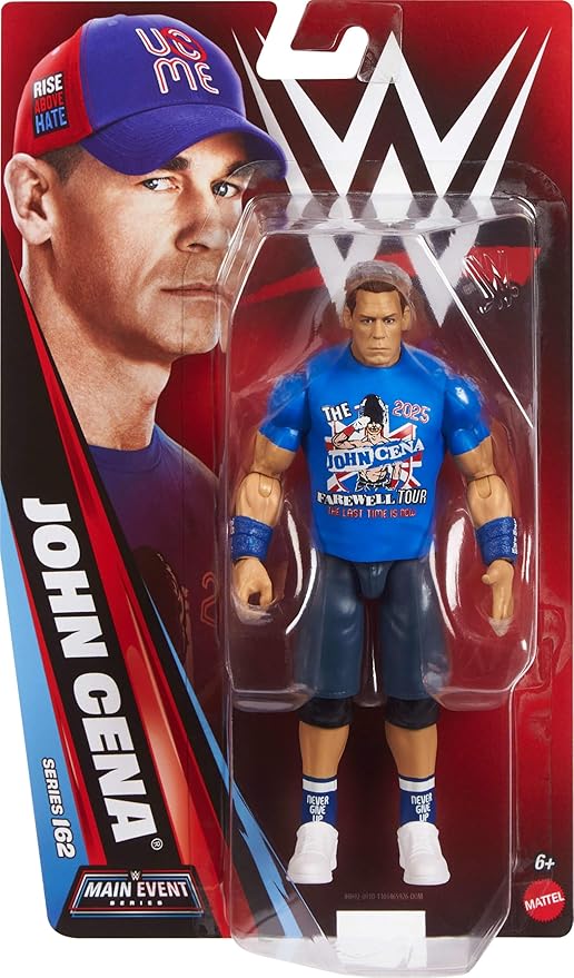 Mattel WWE John Cena Action Figure, Main Event Series #162, 6-inch Collectible Superstar with 14 Articulation Points & Life-Like Look