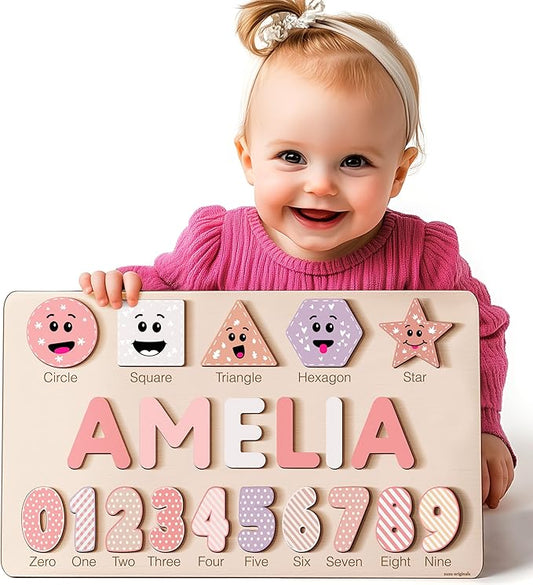 Wood Name Puzzle, Kid Gifts, Toddlers Name Puzzle, Baby Boy and Girl Gift, Toddler Gifts, Birthday Gift, Toddler Toy, Baby Toy, Montessori, Custom Blocks