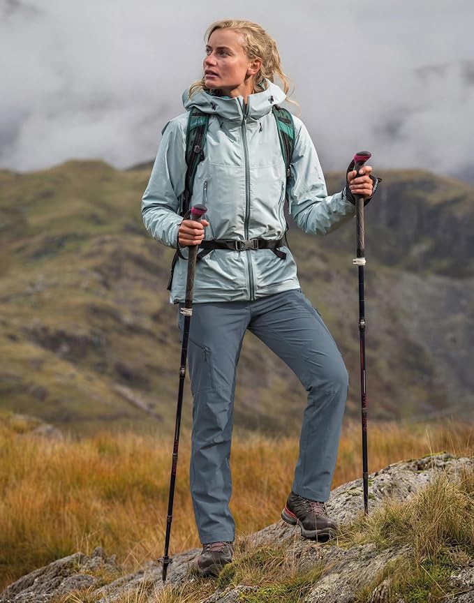 Pioneer Camp Women's Hiking Cargo Pants Water Resistant Ripstop with 4 Zip Pockets Quick Dry Climbing Softshell Trail Travel
