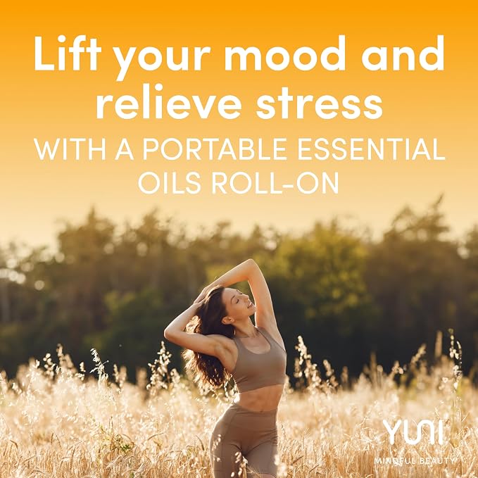 YUNI Beauty Essential Oil Fragrance Roll On (0.33 oz) Carry Om Stress-Relieving Aromatherapy Rollerball - Calming & Soothing Natural Perfume Alternative - All Natural, Paraben-Free, Cruelty-Free