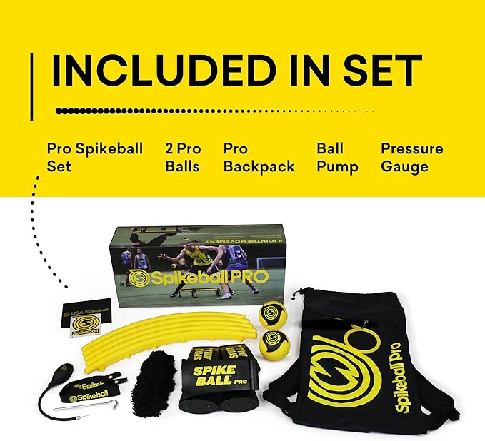 Spikeball Pro Kit (Tournament Edition) - Includes Upgraded Stronger Playing Net, New Balls Designed to Add Spin, Portable Ball Pump Gauge, Backpack - As Seen on Shark Tank TV