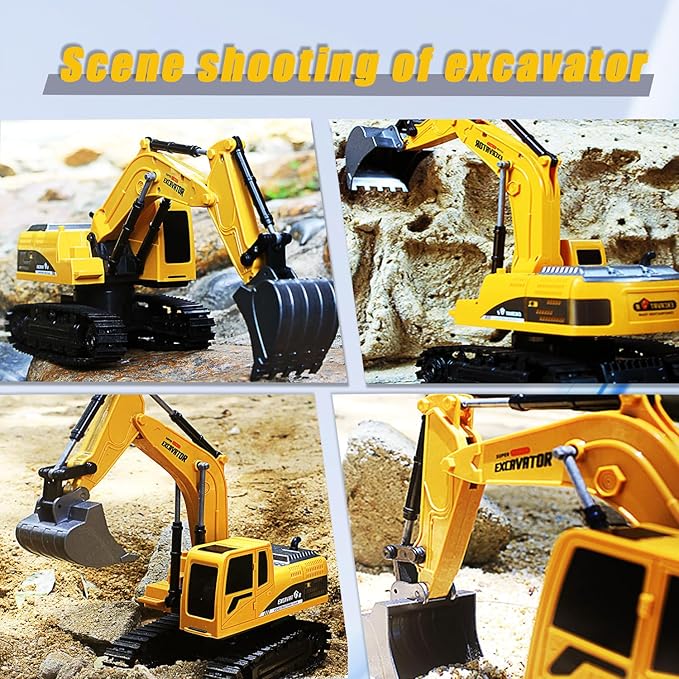 Remote Control Excavator,Toy Digger Remote Control Digger Excavator Toys,Engineering Sand Digger Construction Vehicle Toy RC Excavator Toy Cars for Kids