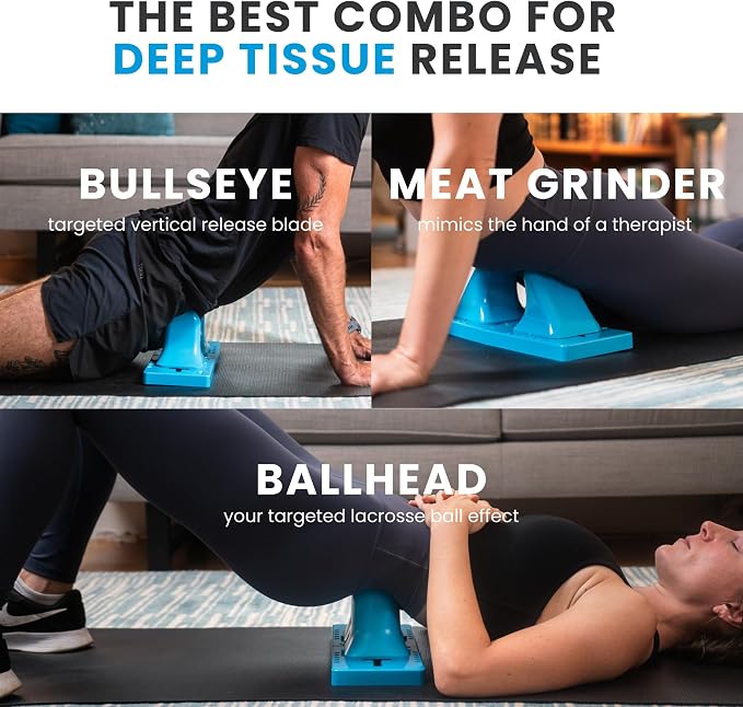 Thrival Deep Tissue Pro - Fully Adjustable Psoas, Back and Hip Flexor Muscle Release Tool with Thrival App for Targeted Routines, Deep Tissue, Trigger Point Massage (Blue) – Made in USA