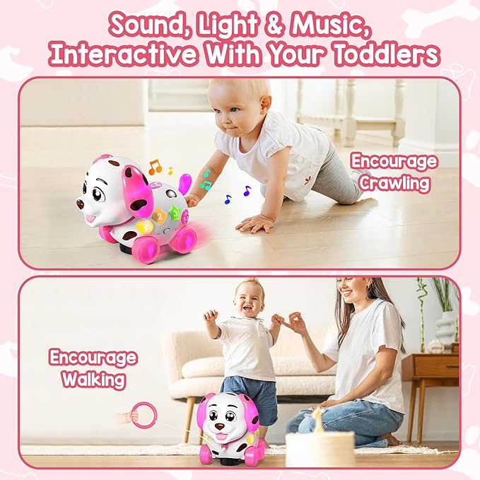 Musical Bilingual Puppy Toys for 1 Year Old Girl Gifts, First 1st Birthday Girl Gifts for 1 Year Old Toy, Learning Educational Baby Toy 6-12-18 Months