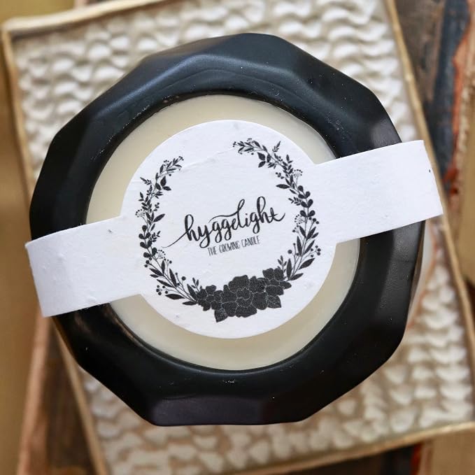 Hyggelight - The Growing Candle, Wild Flower Scented, 13oz Ceramic Pot, Single Wick Aromatherapy Candles, 100% Soy for Women and Men, Emma