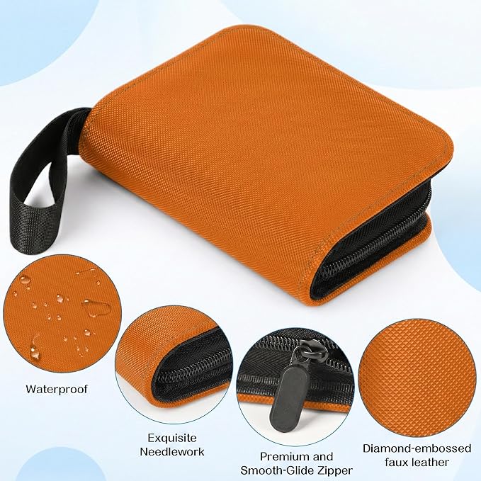 1 Pocket Card Binder–Collectible Trading Card Album, Single Card Holder with 20 Pages, Holds 40 Cards, Side-Loading Mini Binder for TCG, MTG, Sports, Baseball,Football,Small Sports Card Book,Orange